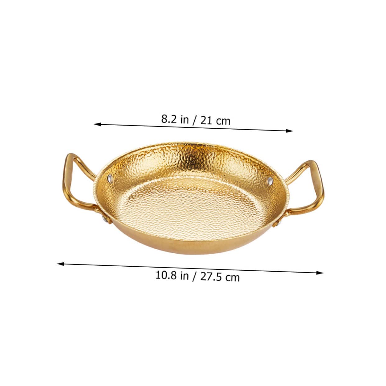 Ciieeo Household Paella Pan with Double Handles Stainless Steel Cooking Pan for Home Kitchen Seafood Hot Pot Heat Resistant Design for Easy Carrying