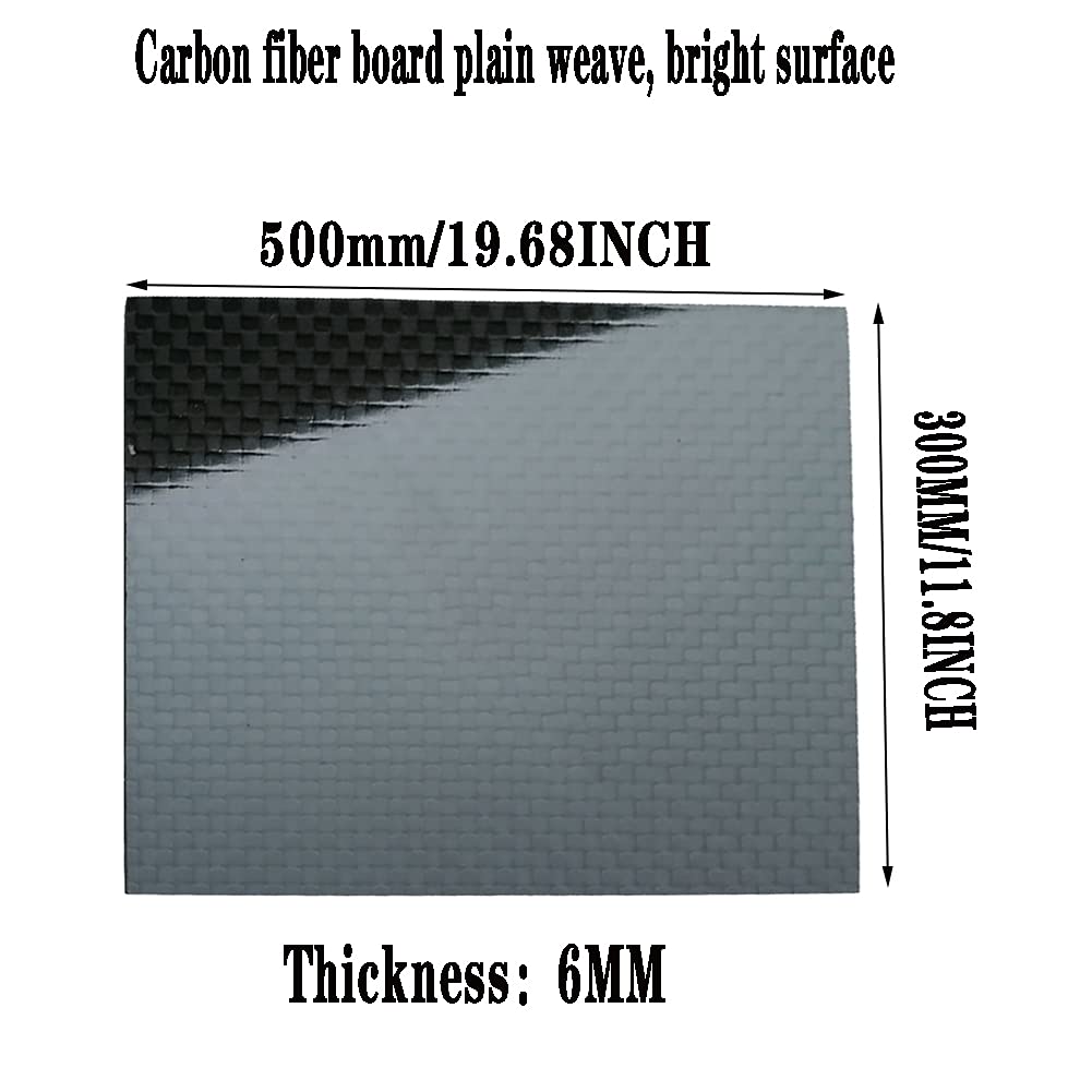 Płyta z włókna węglowego, Arkusz panelowy do helikopterów i samolotów 300X500 mm, grubość 0,2-20 mm(Thickness:6Mm)
