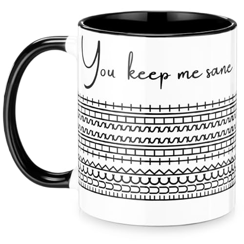 LemonRoad Coffee Mug 11oz Ceramic Cup Unique Office Gift for Coworkers Coffee Lover Gift for Friends(Black)
