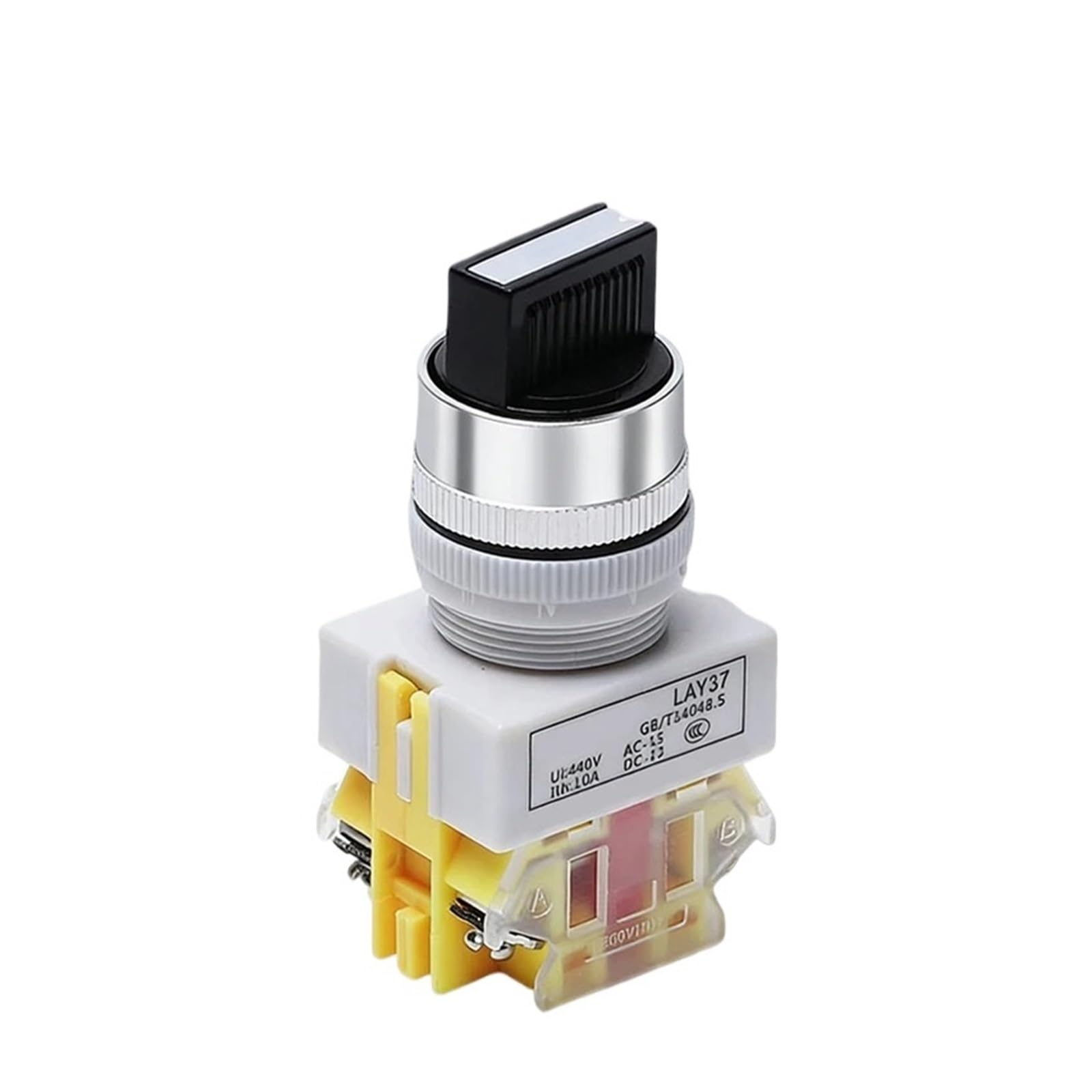 Perilla de interruptor giratorio LAY7 con 4 tornillos terminales de 22mm ON-Off