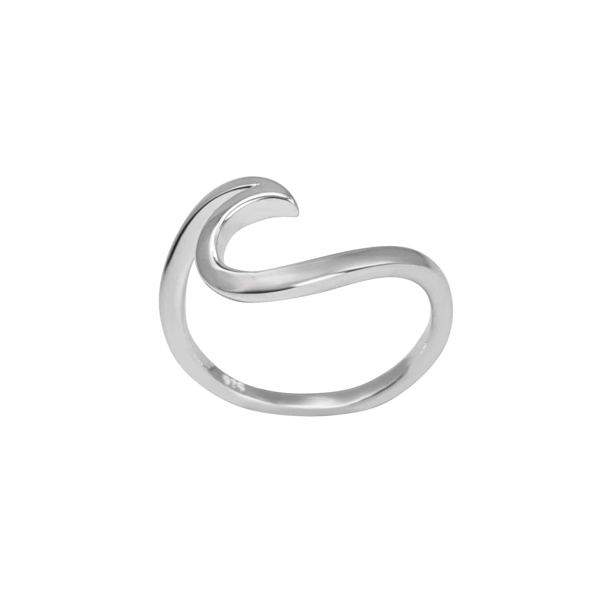 81stgeneration Anillo Plata de Ley Olas del Océano Mujer | Anillo Espiral Plata 925 | Diseño Simple Banda Ondulada Náutica | Joyas Surferas Inspiradas Océano | Accesorio Sirena | Anillos Apilables