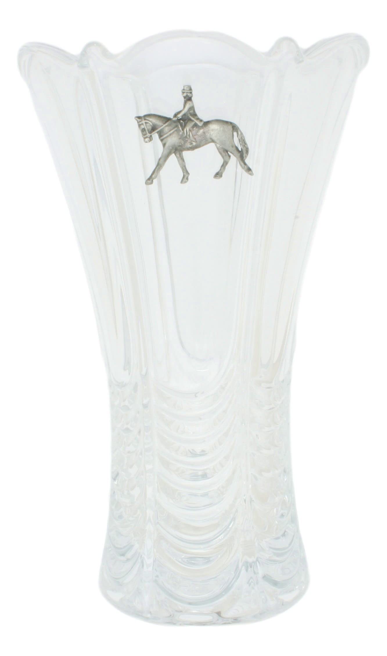 Horse Dressage Flower Table Vase Cut Crystal Glass Flute Style Luxury Gift 182