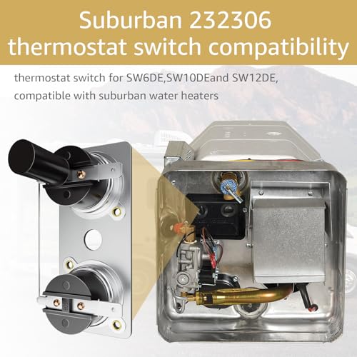 Image of 232306 Temperature Controller Switch Replacement Parts, RV Water Heater Temperature Control Switch 120V. Compatible with Suburban 232306. (2Pcs)