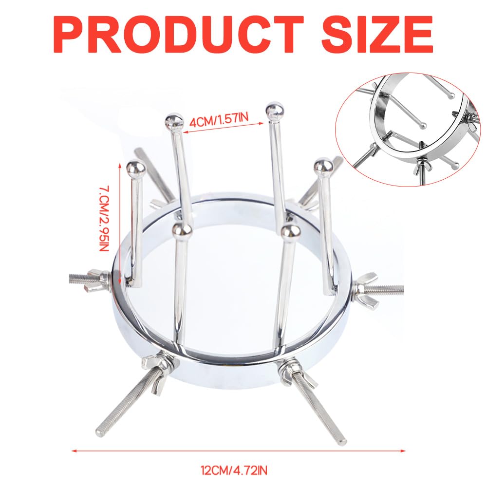 Expansor Anal, Dilatador Ajustable, Tapón Anal Metálico, Tapón Anal de Acero Inoxidable para Masturbación Fetiche (6 Tornillos)