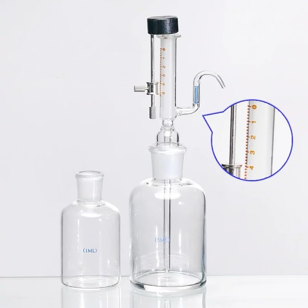 Micro Adjustable Liquid Dispenser - 1/5ml Glass Dosing Device for Precise Lab Measurements(5ml 250ml)
