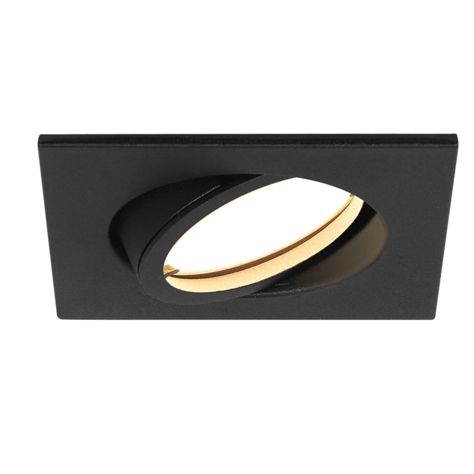 HCFEI LED Einbaustrahler ultra Flach | 425 Lumen | 230V 5W | Dimmbar | Gehäuse Eckig | Schwenkbar | Schwarz (1er - Neutralweiß)
