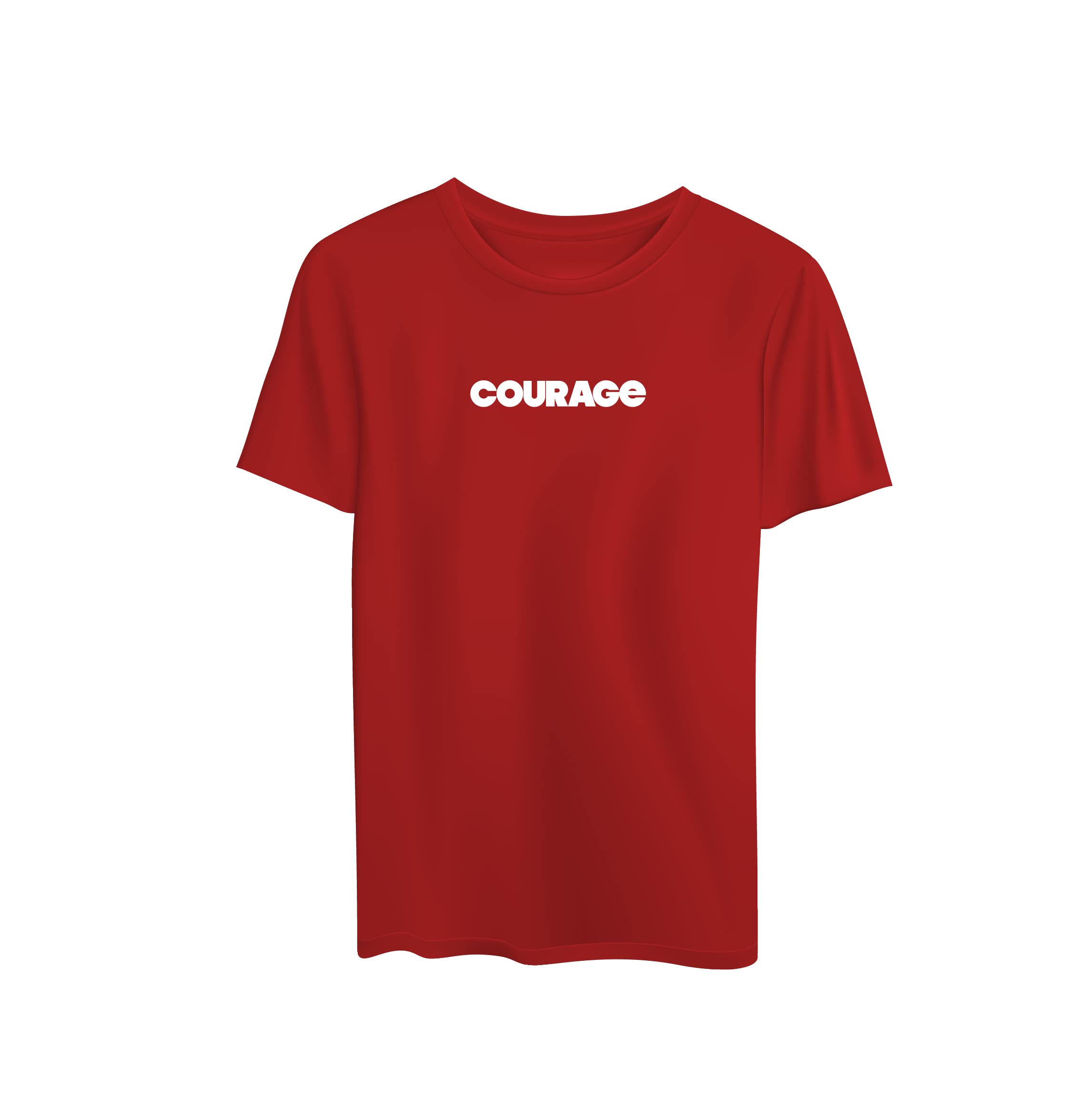 woopme® Courage Quote Word Men's Regular Fit Round Neck Half Sleeve Printed Cotton T-Shirt