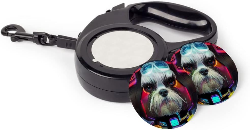Futuristic Design Retractable Pet Leash - Shih Tzu Leash - Graphic Dog Leash - 197 inches