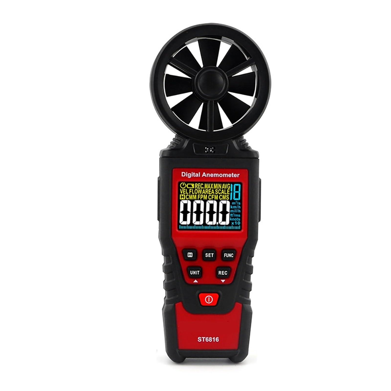 Mini Anemometr LCD Cyfrowy Miernik Prędkości Wiatru Pomiar Powietrza Z Podświetleniem Precyzyjny Pomiar