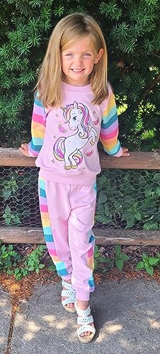 Image of Little Girls Outfits 2 Piece Toddler Long Sleeve Sweatshirt Leggings Pants Fall Winter Clothing Set 2-10 Years