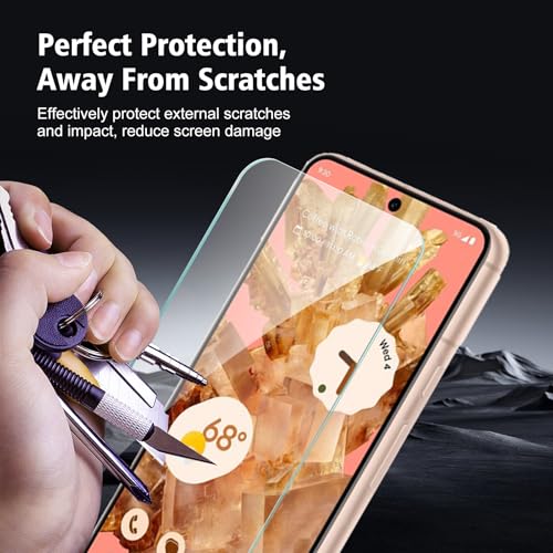 CYYAGE 3 Pack for Google Pixel 8 Screen Protector Tempered Glass, 9H Hardness Protection Film, Scratch Resistant