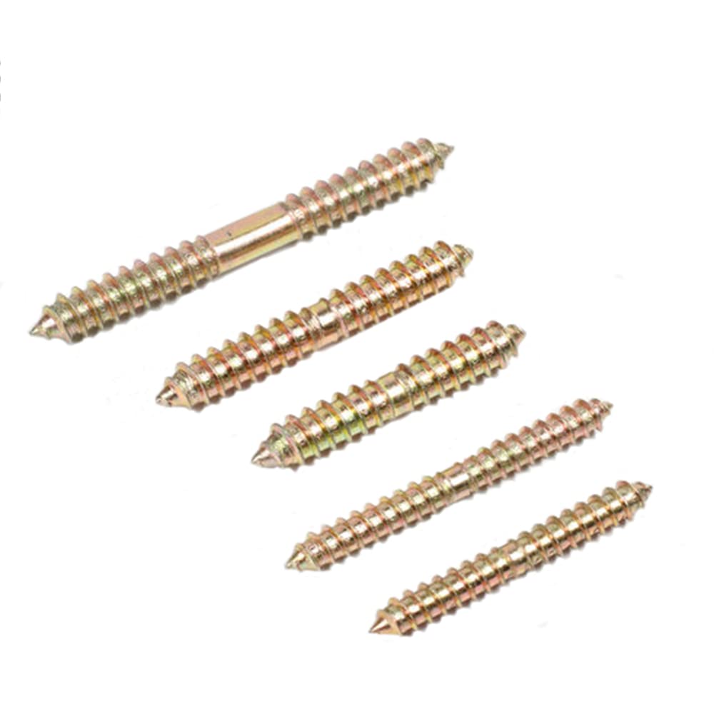 Akoak 12 Viti A Doppio Filetto M8 X 75 Mm Per Mobili - Tasselli In Acciaio Al Carbonio Con Placcatura Colorata, Ideali Per Collegamenti Di Librerie, Armadi E Strutture In Legno