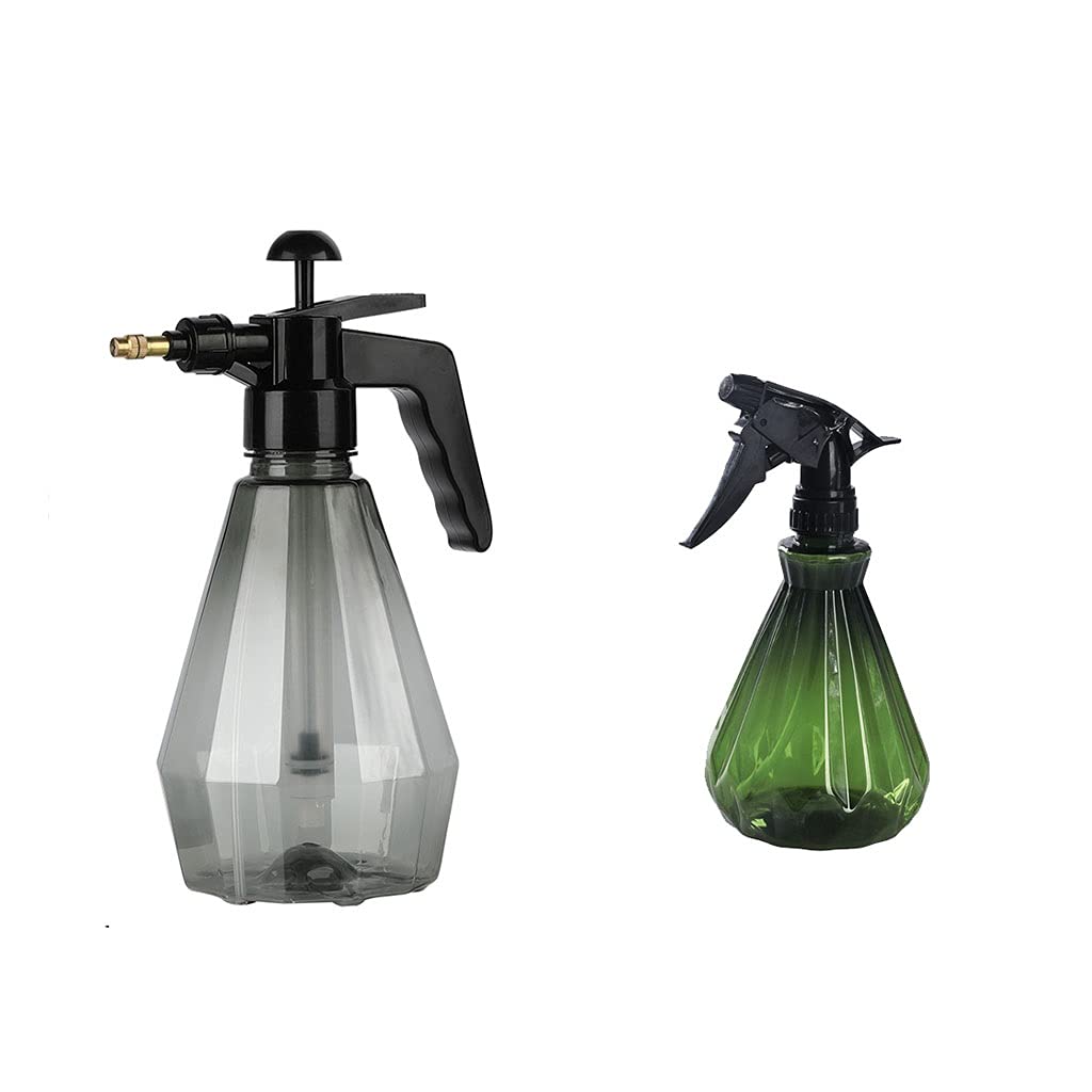 1,5l Handpumpen-Sprühgerät-Pflanzenspritzer, Luftdruck-Kunststoff-Sprühflasche für Gartenblume mit Verstellbarer Druckdüse für saftige Bonsai-Pflanzen (Color : Gray)