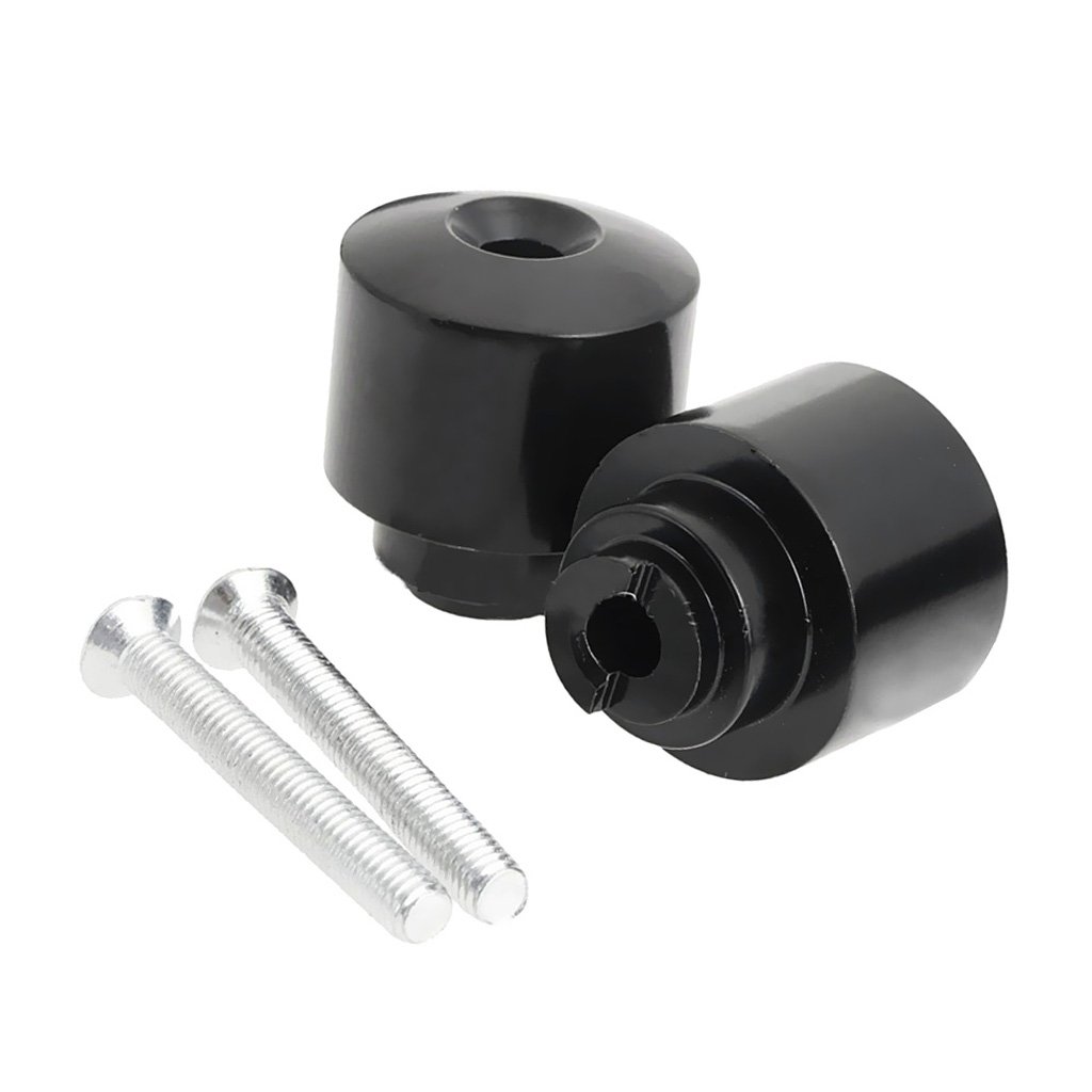 2 Pcs Contrappesi Peso Bar Ends Alluminio Moto Sports - Nero