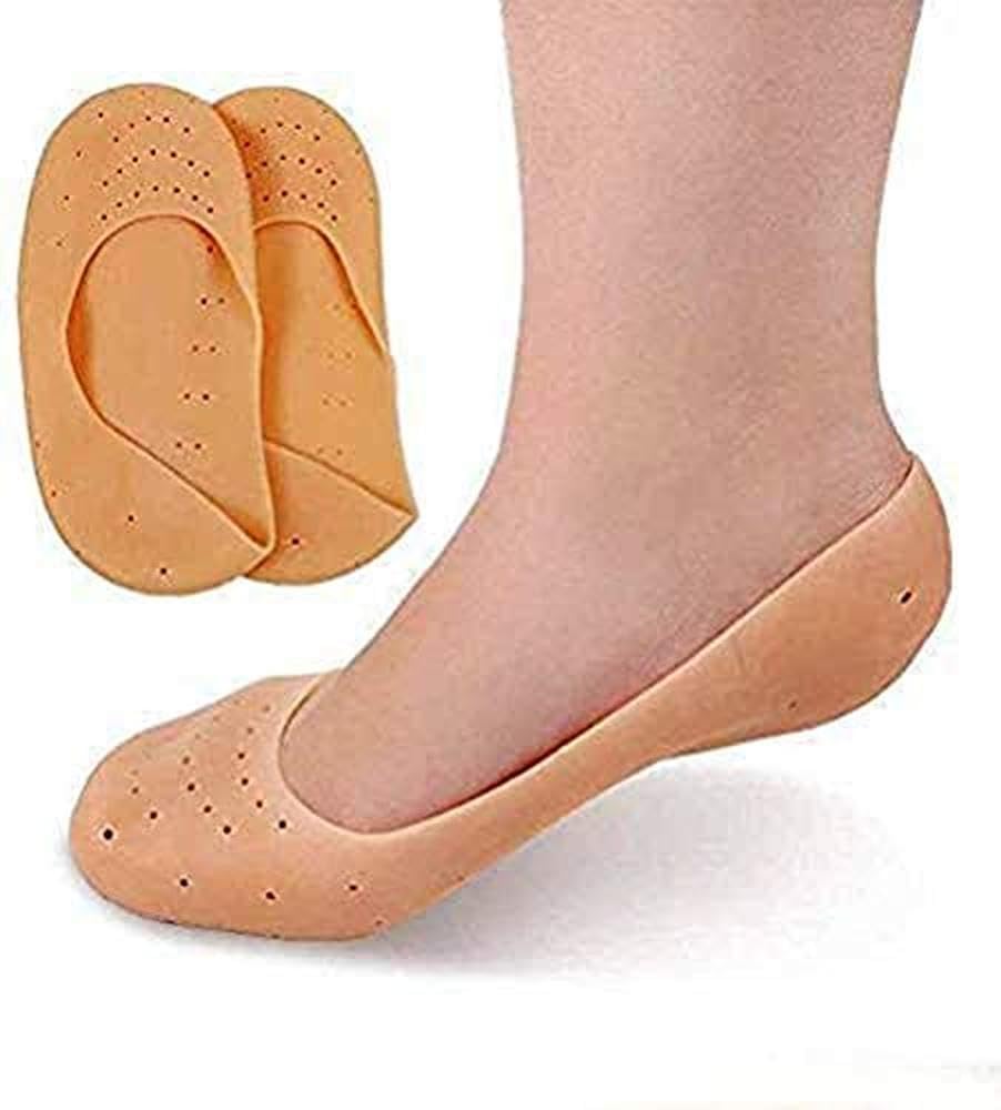 hs enterprise Anti Crack Full Length Silicone Foot Protector Moisturizing Socks For Foot-Care And Heel Cracks, Socks For Cracked Feet, Heel Pad For Heel Pain, Anti Crack Heel Socks (Full Heel),Peach-picture-0