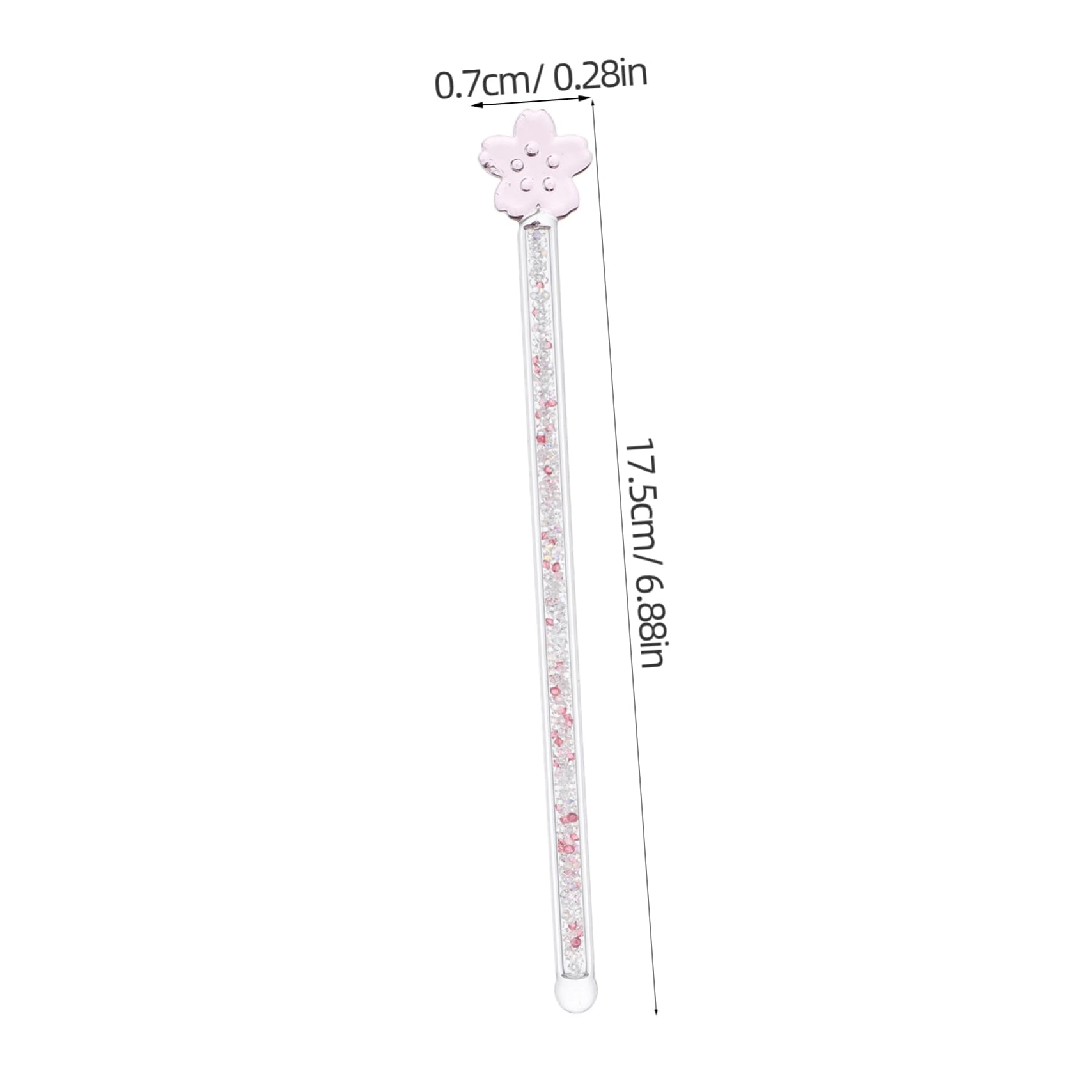 COLLBATH 2pcs Stylish Glass Stirring Rods Long Handle Mixing Sticks for Juice Cocktail Coffee for Home Bar Restaurant Use Elegant Design with Workmanship