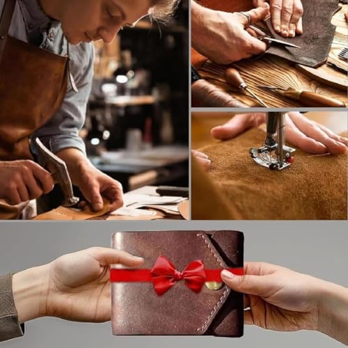 Vintage Handmade Leather Wallet, 2025 New Multifunctional Leathers Business Card Holder, Compact Slim Minimalist Men's Wallets, Card Cases and Money Organizers with Pen Slot for Men(3Pcs)4