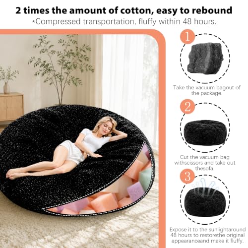 Image of Memory Foam Bean Bag Chair for Adults,Comfy Large Beanbag