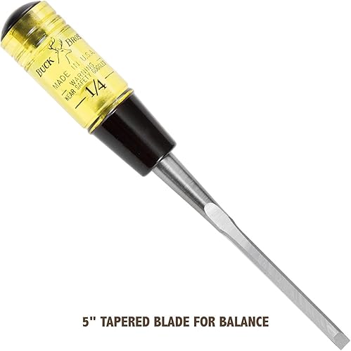 Miniatura 5 de Buck Brothers 120107BC - Cincel de madera de 1-14 pulgadas, fabricado en Estados Unidos, para cortar y terminar cortes en carpintería y carpintería,