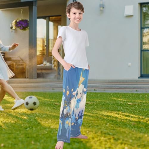 visesunny Boys' Pants Cartoon Loose Lounge Casual Pants Elastic Waist Pattern Long Bottoms Trouser with Tow Pockets Size S-XL4