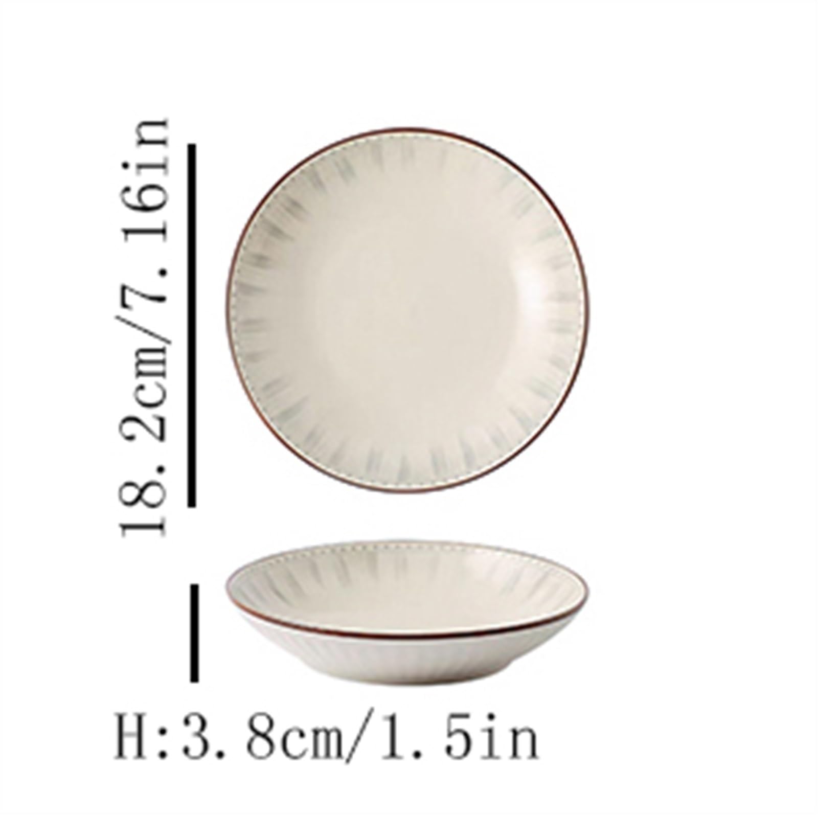 Plato de Cerámica Plato de cerámica de 4/6 piezas, plato de ensalada for el hogar, plato redondo blanco for cocina, restaurante, plato hondo Simple, plato de sopa, plato de postre Creativos Platos ( C