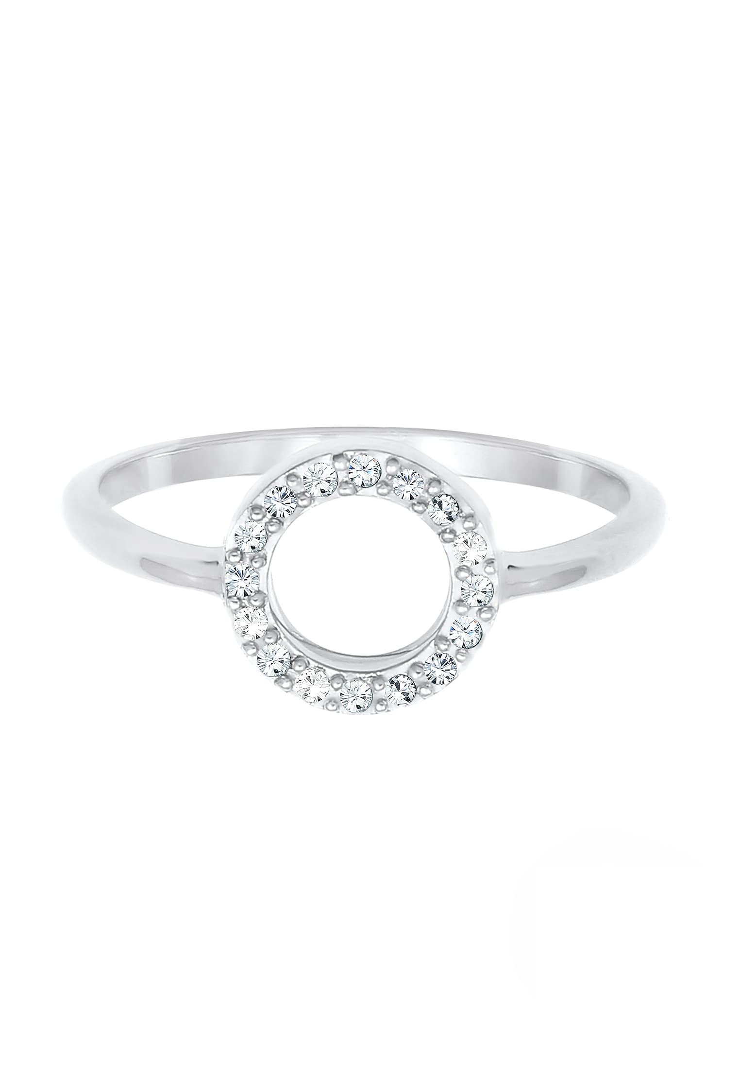 Elli Ring Damen Kreis Filigran Geo mit Kristallen 925 Silber