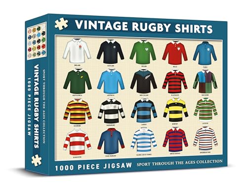 Coach House Iconic Vintage Rugby Jerseys “Sport Through The Ages” Retro 1000 Piece Classic Jigsaw Puzzle, Gifts For Men, Challenging Puzzles for Adults