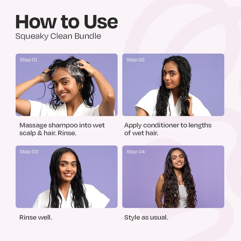Image of MANETAIN Squeaky Clean Clarifying Shampoo 100ml & Multipurpose Conditioner 100gm | Curl Enhancing, Frizz Control, Protein-Moisture Balance | Hard Water, Product Buildup & Scalp Reset | For All Hair Types | For Men & Women