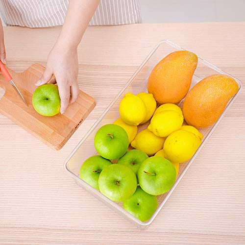 Modern Kitchen Pantry Refrigerator Plastic Organizer Bins Storage Rack Cabinet for Food, Books, Drinks, Fruit, Bathroom Accessories 2 Pcs/set