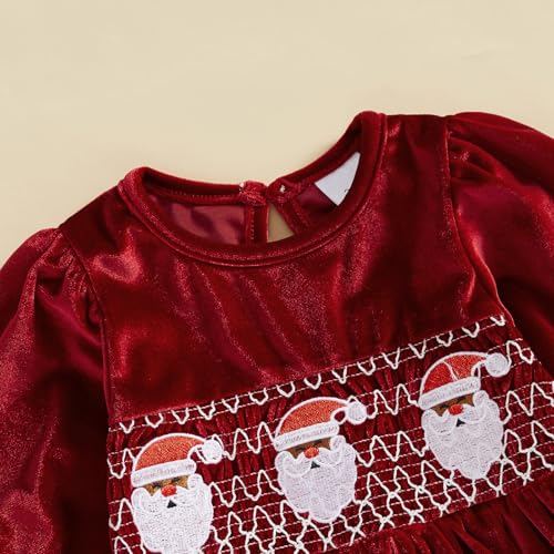 My First Christmas Baby Girl Bubble Romper Long Sleeve Crewneck Jumpsuit Baby Santa Outfit Newborn Clothes4