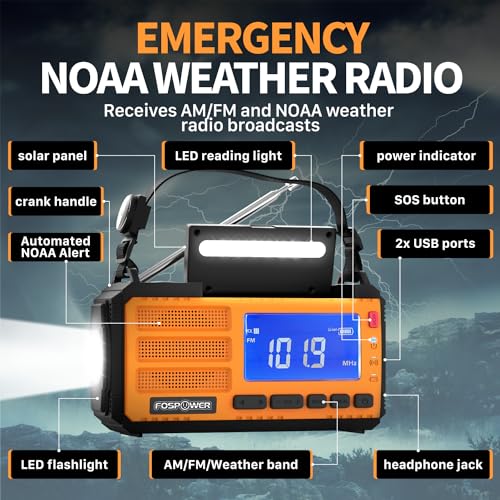 image for FosPower Emergency Weather Radio (Model D8) NOAA/AM/FM with 37000mWh P