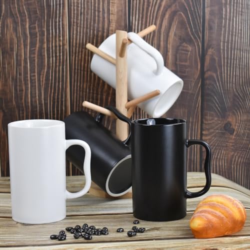 Mugs cerámicos grandes 20 oz set x2 color negro miniatura 6