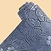 CALFOVERA 54×11.9 Inch Vintage Floral Pattern Embossed PU Leather Sheets Textured Solid Color PU Leather Fabric Sheets for DIY Earrings Upholstery Sewing Crafts Purse Bag Making (Blue)