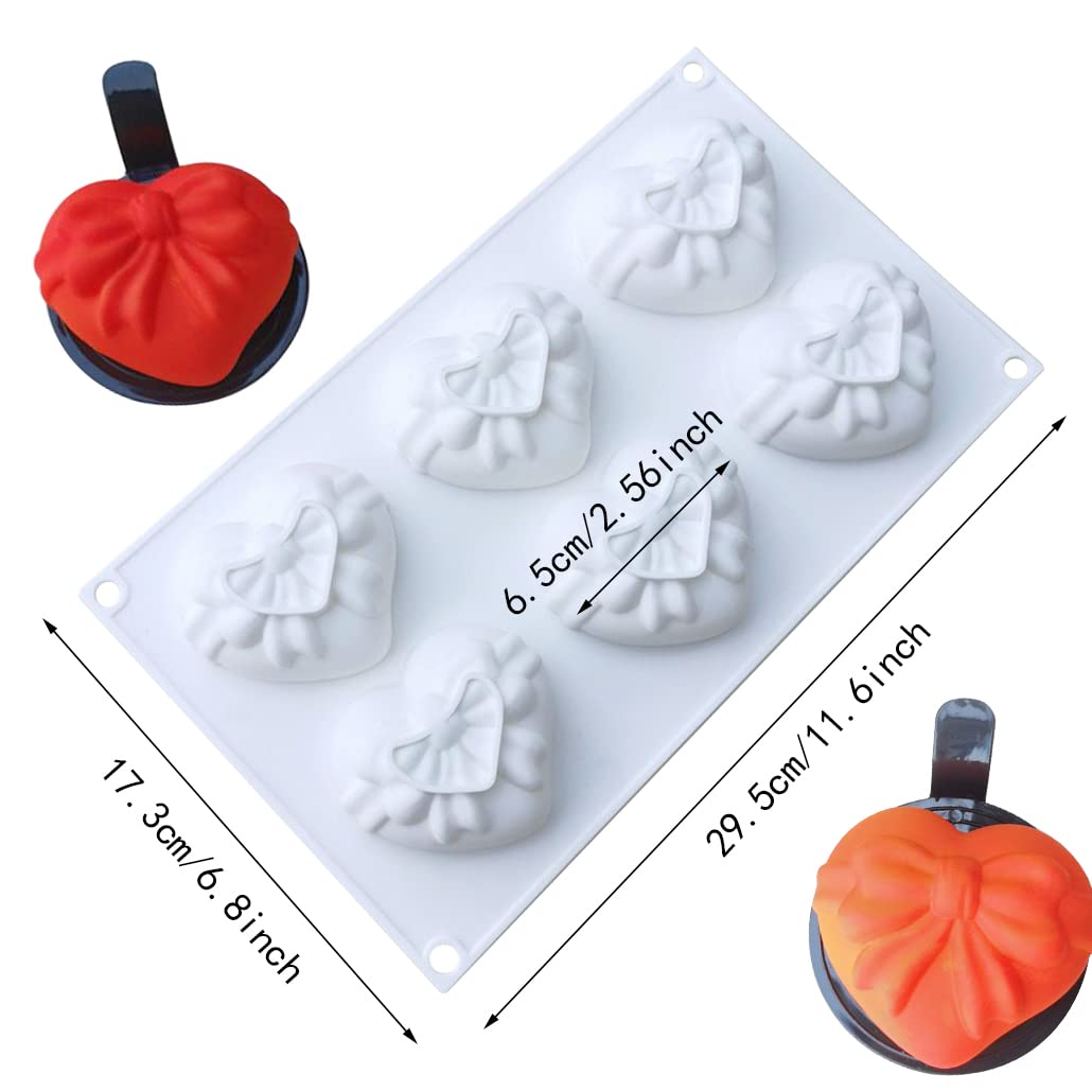Amazon.co.jp: KyeeaDIY ハート シリコンモールド チョコ型 ケーキ型 6 