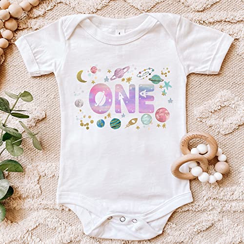 Space One Birthday shirt Birthday Girl Shirt astronaut 1st Birthday Party 1st trip around the sun girl birthday outfit rocket 1st Birthday Shirt (12 months)2