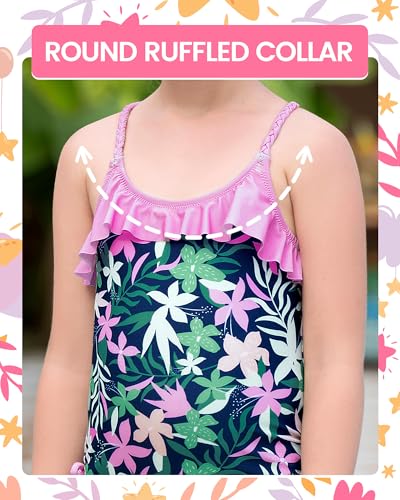 Image of Angel season Girls Swimsuits Kids Bathing Suit One Piece Swimwear with UPF 50+ Cute
