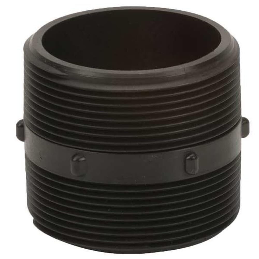 Banjo NIP300-SH Polypropylene Pipe Fitting, Short Nipple, Schedule 80, 3" NPT Male, 3" Length
