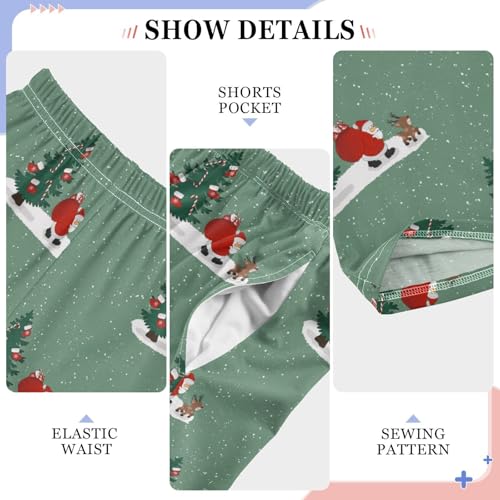 Boys' Pants Christmas Santa Xmas Gifts Deer Long Bottoms Jogger Pants Elastic Waist Trousers with Pockets S-XL4