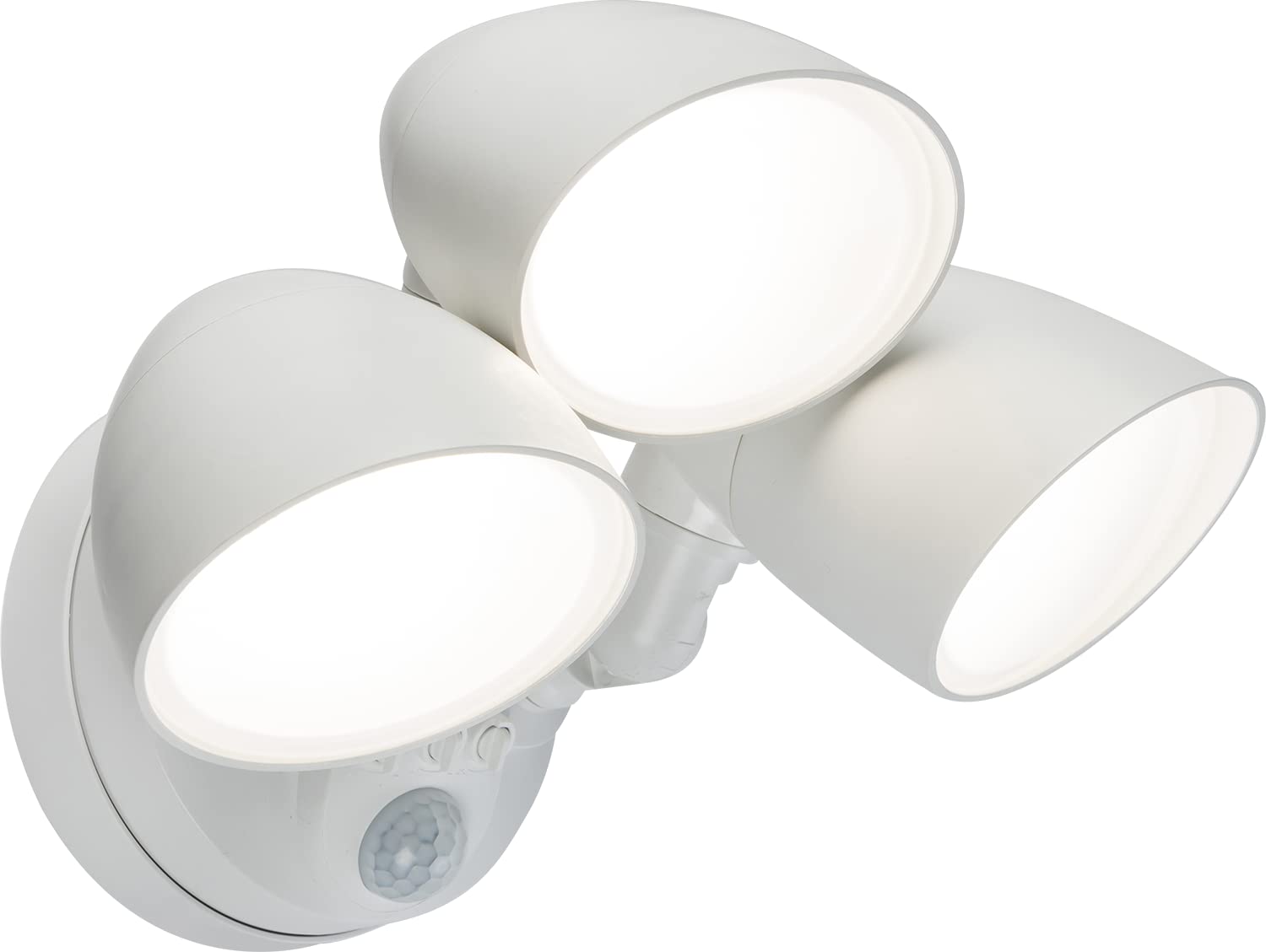 Knightsbridge 110-230V IP65 Triple Head White 30W Security Floodlight with PIR, Sensor, CCT and Manual Override