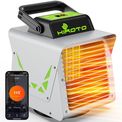 Kiroto 1500W Greenhouse Heater with APP Remote Control & Smart Control Panel