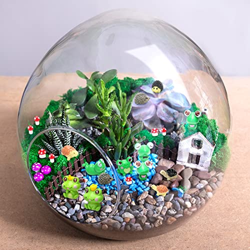 120 Pcs Garden Mini Animals Figures Including 30 Mini Frogs 20 Mini Hedgehog Figurines 40 Mini Mushrooms 30 Resin Mini Turtles For Planter Miniature Moss Landscape Diy Garden Terrarium Decor (Classic) #TOP5