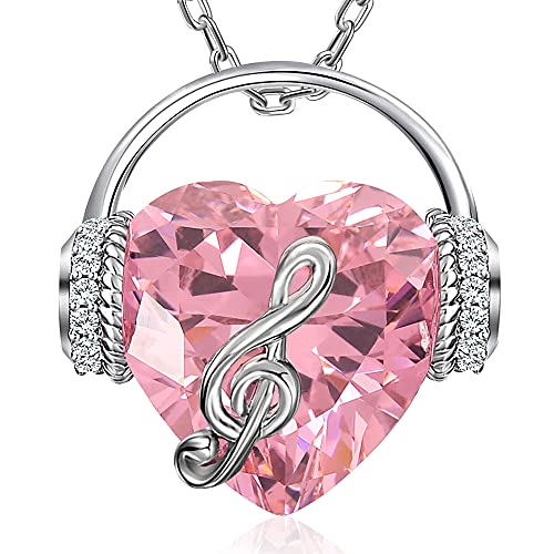 GELVTIC Necklaces for Women Birthstone Earrings Music Note Necklace Heart Ring Jewelry Set Valentine Birthday Gift for Her Mom Wife