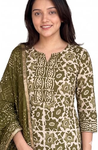 Image of KLOSIA Women's Printed Straight Kurta and Pant with Dupatta Set