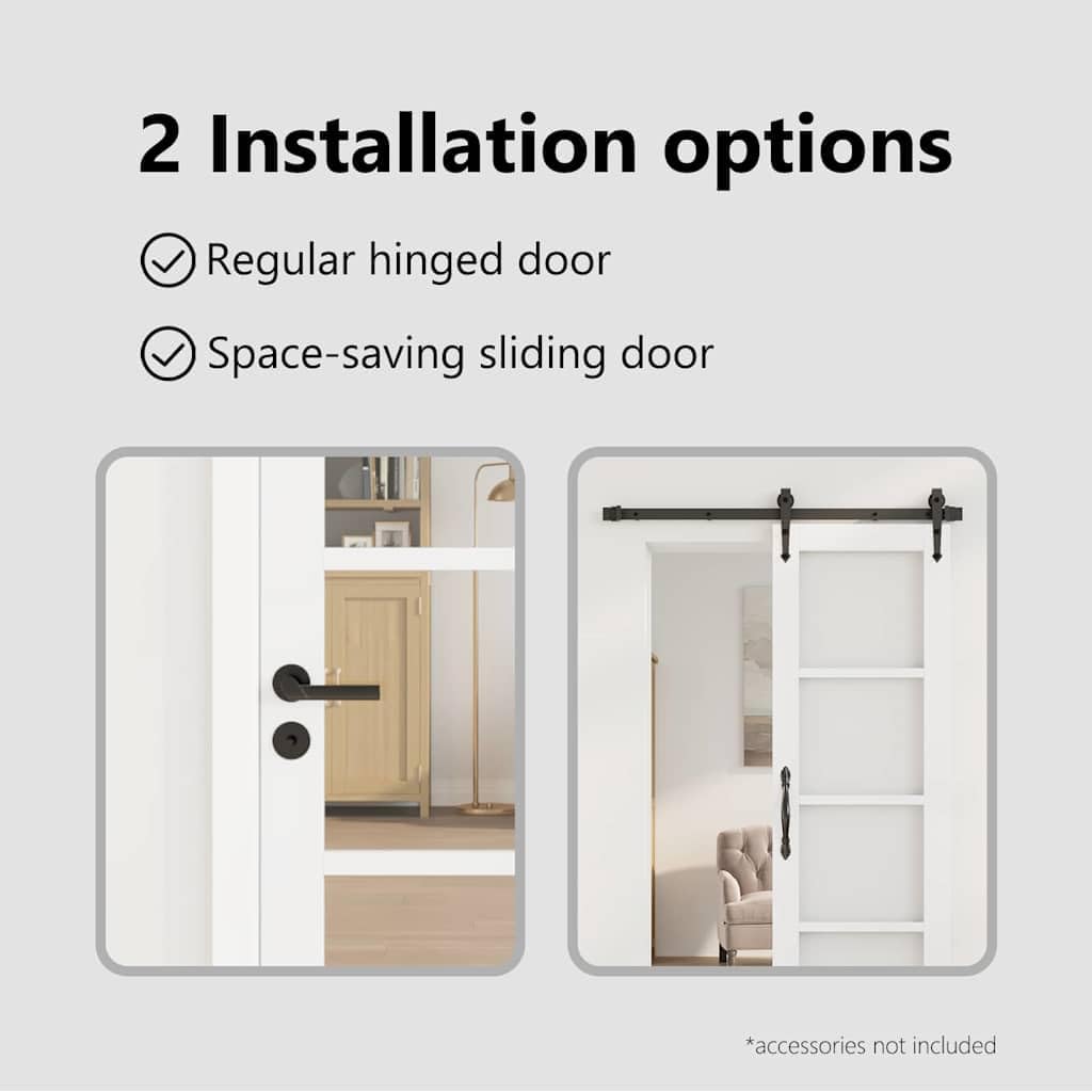 vidaXL Porte intérieure ORKDAL Blanc préparé 61 x 198,5 cm, Porte d'entrée élégante, cloison moderne, design lisse pour la maison, barrière pratique