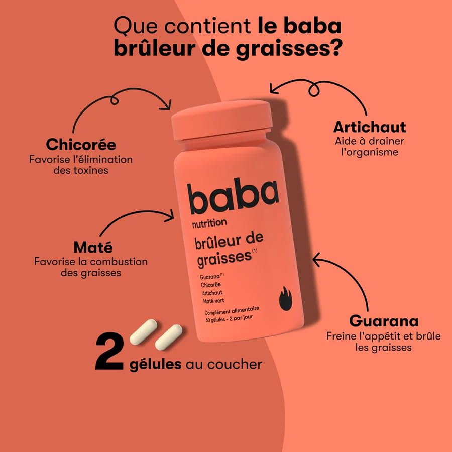 Baba Nutrition - Detox & Brûleur – Complément Alimentaire Minceur Naturelles à Base de Plantes – 2 x 60 Gélules – Cures 1 Mois - Bruleur de Graisse Puissant & Détoxification Complète – Image 6