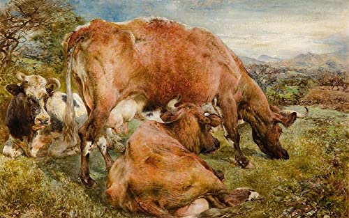 Impression d'affiches William Huggins trois vaches toile 60x90cm
