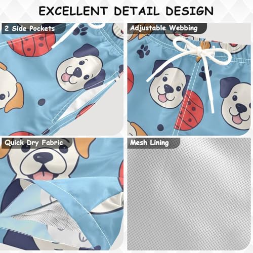 OREZI Boys Swim Trunk Shorts Dog Toy Ball Bathing Suit for Toddler Kids Teens3