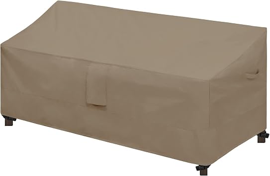 Easy-Going Waterproof Patio Sofa Cover UV Resistant 3 Seater Outdoor Sofa Cover Weatherproof Lawn Patio Furniture Cover with Tape Sealed Seam 79Wx37Dx35H inch, Camel