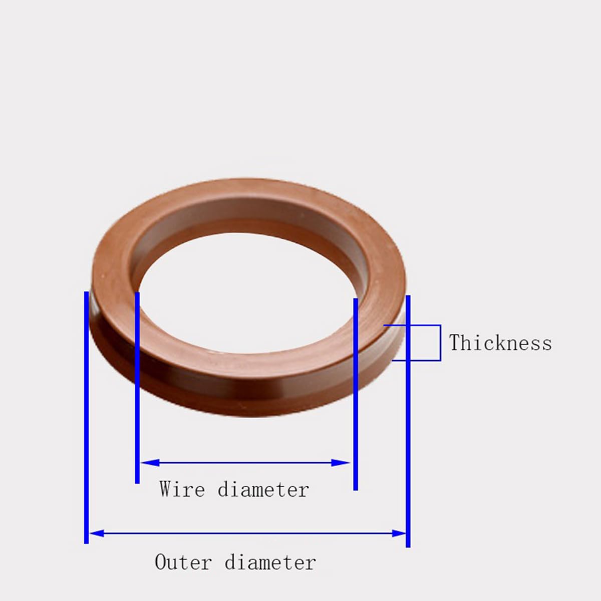 5 Stück Öldichtungen aus Fluorkautschuk, Innendurchmesser 90mm, Außendurchmesser 120mm, Dicke 12mm, Braun, 90 x 120 x 12mm