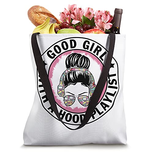 Bolso Tote RYLx Good Girl With A Hood Playlist 90s miniatura 4